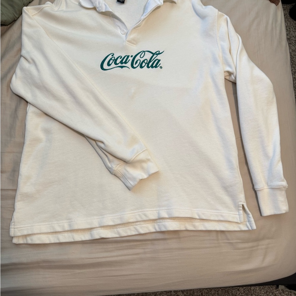 H&M Cream Long Sleeve Tee with Iconic Logo